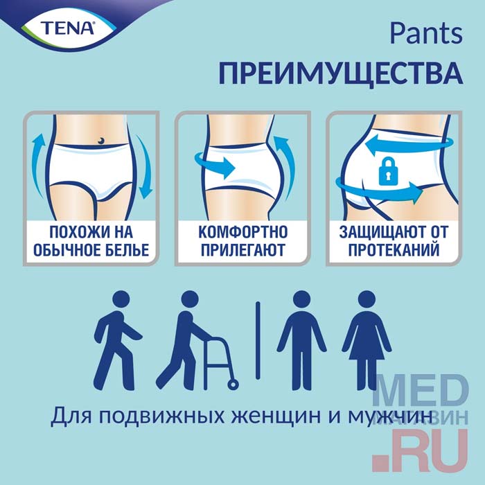 Трусы впитывающие для взрослых Tena Pants