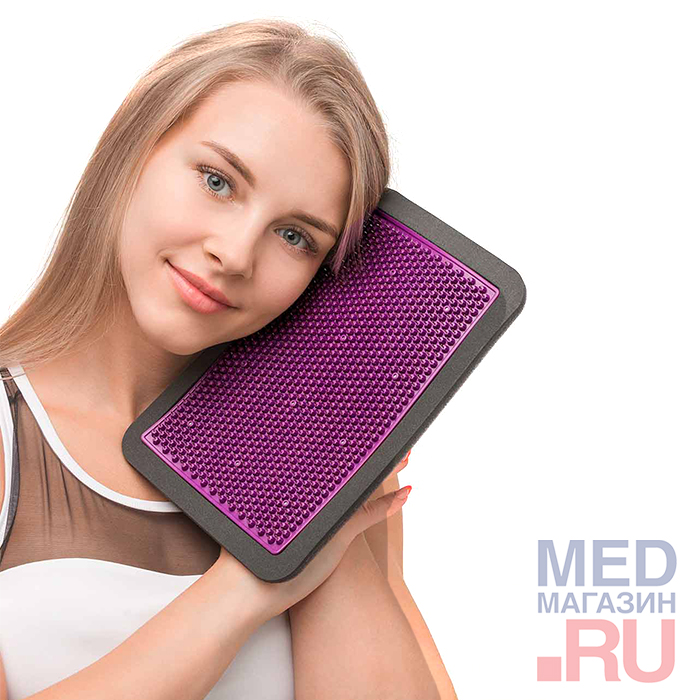 Массажер-коврик полиметаллический "Аппликатор Кузнецова металломагнитный" 15х22 см, фиолетовый