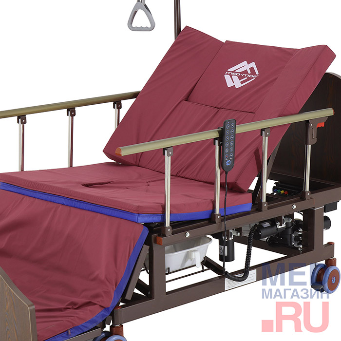Кровать электрическая с боковым переворачиванием и туалетным устройством Med-Mos DB-11А (MЕ-5228Н)