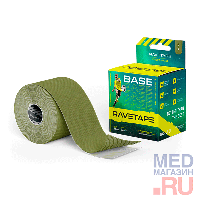 Кинезиотейп Ravetape Base RVTB-55, 5м