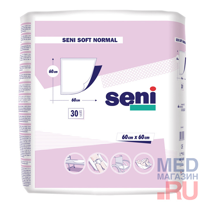 

Пеленки гигиенические Seni Soft Normal 60 x 60 см (10 шт/уп)