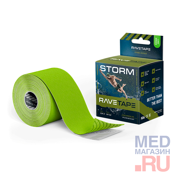 Кинезиотейп Ravetape Storm RVTS-55, 5м