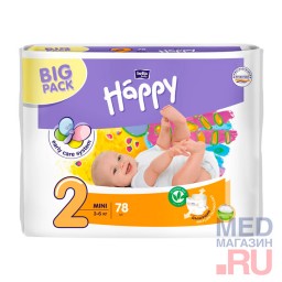 Подгузники детские с эластичными боковинками Bella Baby Happy Mini, 3-6 кг