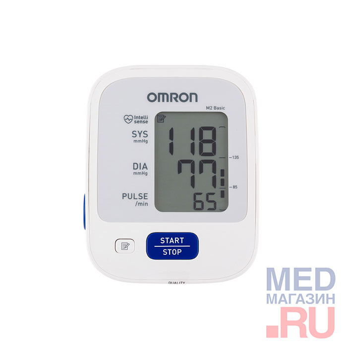 Автоматический тонометр Omron M2 Basic с адаптером и мажетой 22-32 см 