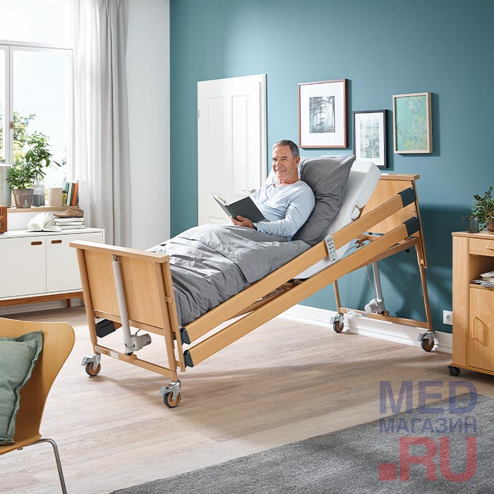 Кровать медицинская электрическая Burmeier Dali Standard с деревянными ламелями