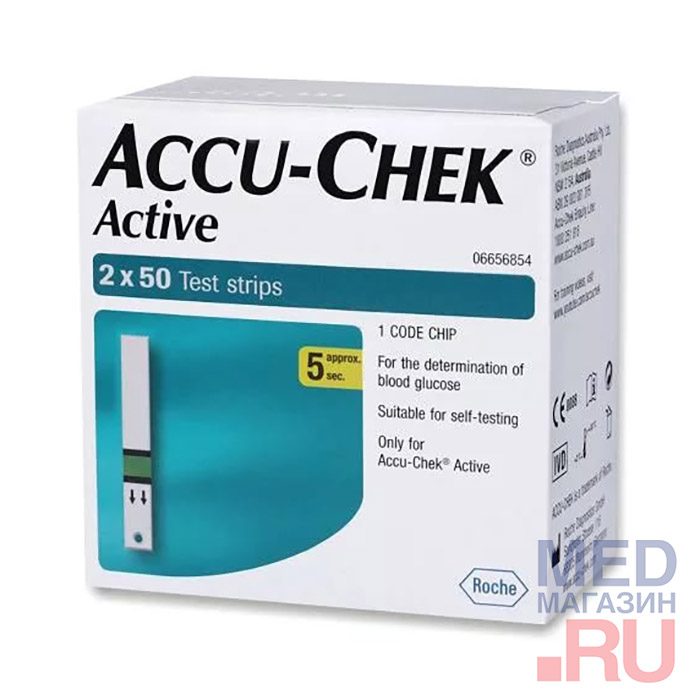 Тест-полоски Accu-Chek Active, 100 шт.