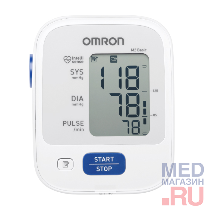 Автоматический тонометр Omron M2 Basic с адаптером и мажетой 22-42 см 
