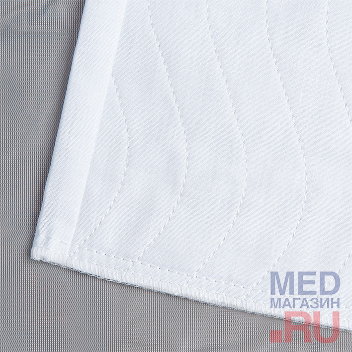 Пеленка впитывающая многоразовая с крыльями BESIDE волны, хлоп/полиэс, ПВХ, 80x90 см, бело-серая