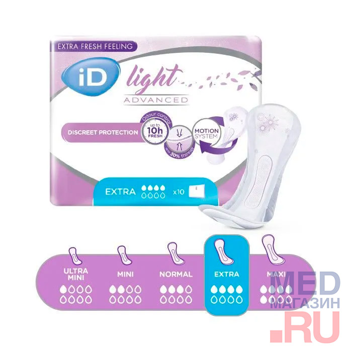 Прокладки урологические iD Light Advanced Extra, 10 шт.