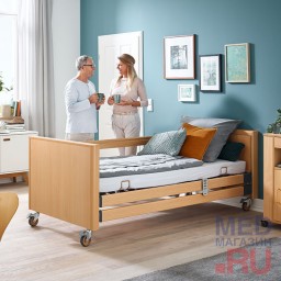 Кровать медицинская электрическая Burmeier Dali Standard с растоматом и деревянными декоративными панелями