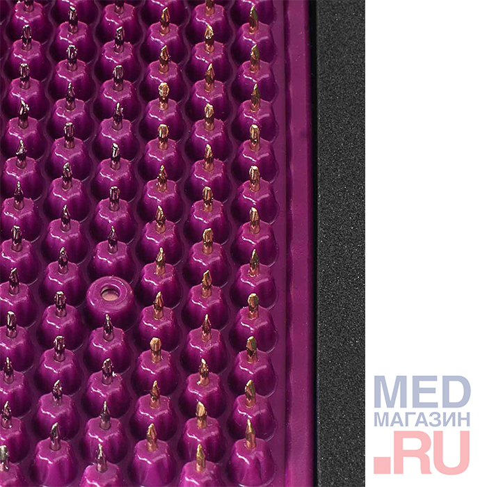 Массажер-коврик полиметаллический "Аппликатор Кузнецова металломагнитный" 15х22 см, фиолетовый