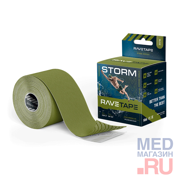 Кинезиотейп Ravetape Storm RVTS-532, 32м