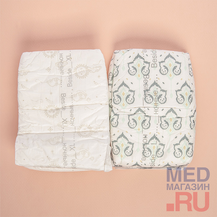 Подгузники одноразовые для взрослых BESIDE космос, ночные, XL