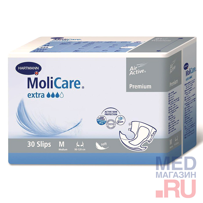 Подгузники  Molicare Premium soft extra воздухопроницаемые (30шт/уп) (169648, M)
