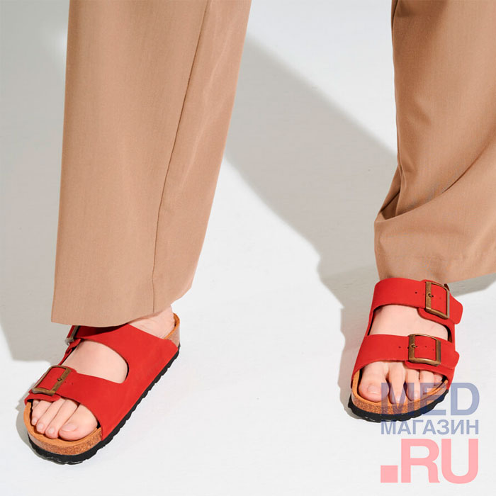 Сандалии женские анатомические FOOTWELL 522015-122, цвет черешня