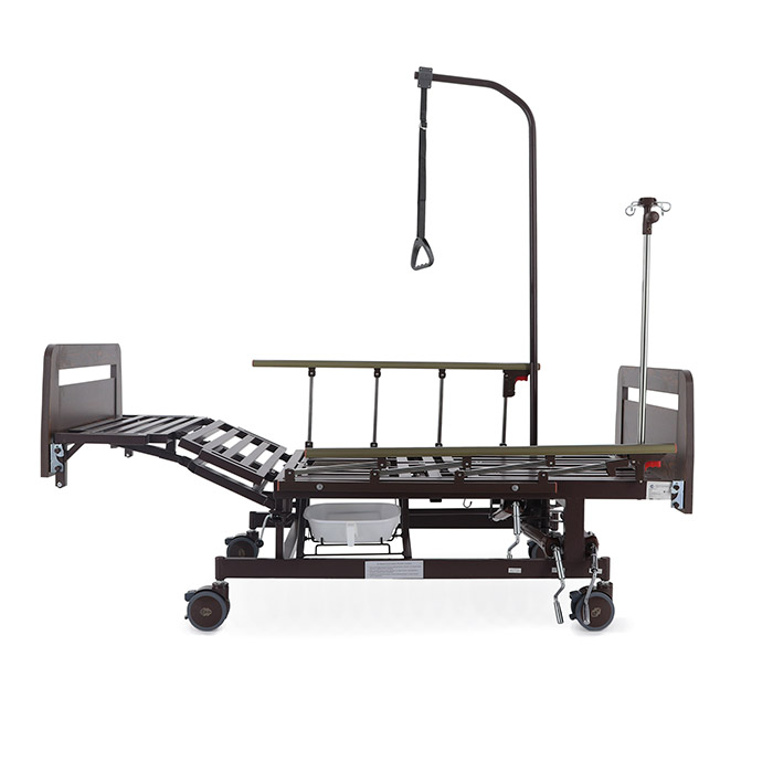Кровать медицинская механическая с туалетным устройством Е-45А (РМ-5628Н) с матрасом Med-Mos