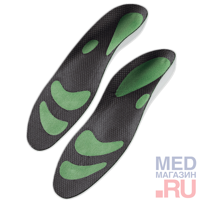 Профессиональные стельки-супинаторы ортопедические ORTO-OPTIMUM GREEN, зеленые, размер 42