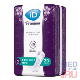 Прокладки урологические женские iD Premium mini, 20 шт./упак.