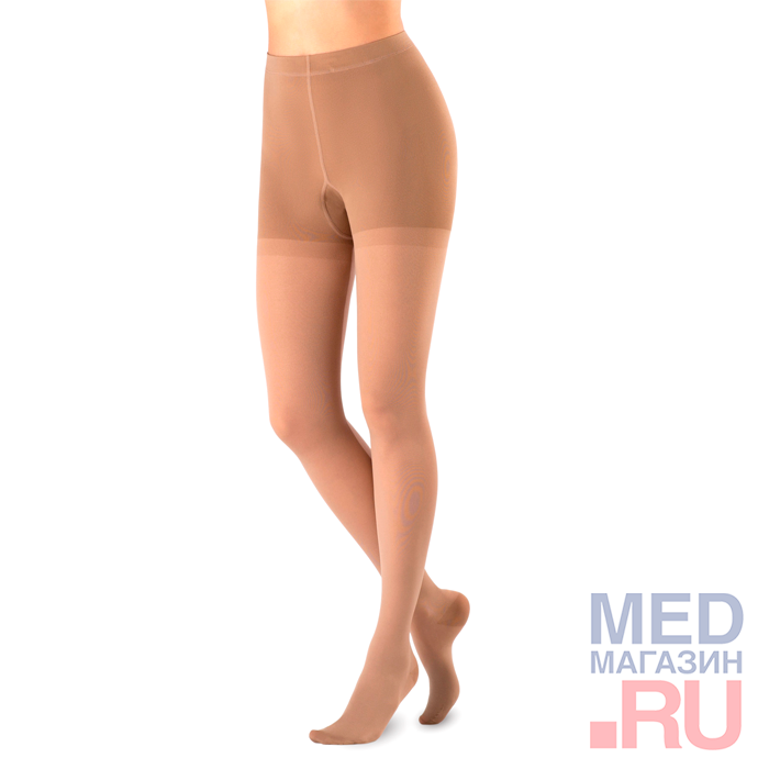 

Колготки медицинские компресс. Memory 2КК, закр.мыс, короткие, карамель