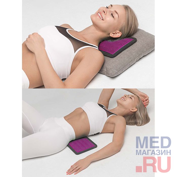 Массажер-коврик полиметаллический "Аппликатор Кузнецова металломагнитный" 15х22 см, фиолетовый