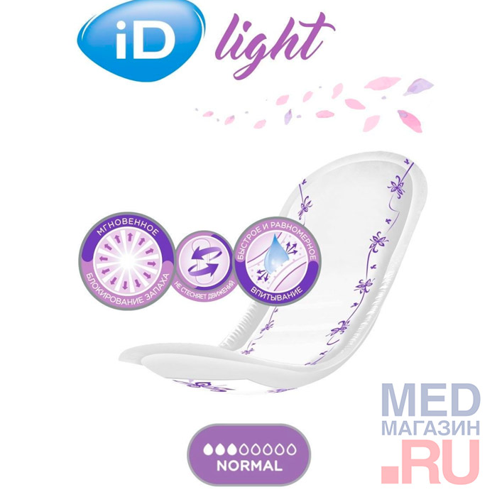 Прокладки урологические женские iD Light mini Normal, 14 шт./упак.