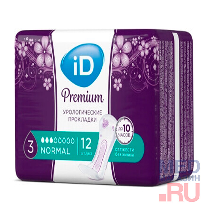 Прокладки урологические женские iD Premium Normal, 12 шт./упак.