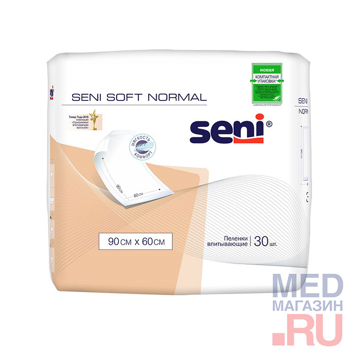 

Пеленки гигиенические Seni Soft Normal 60 x 60 см (30 шт/уп)