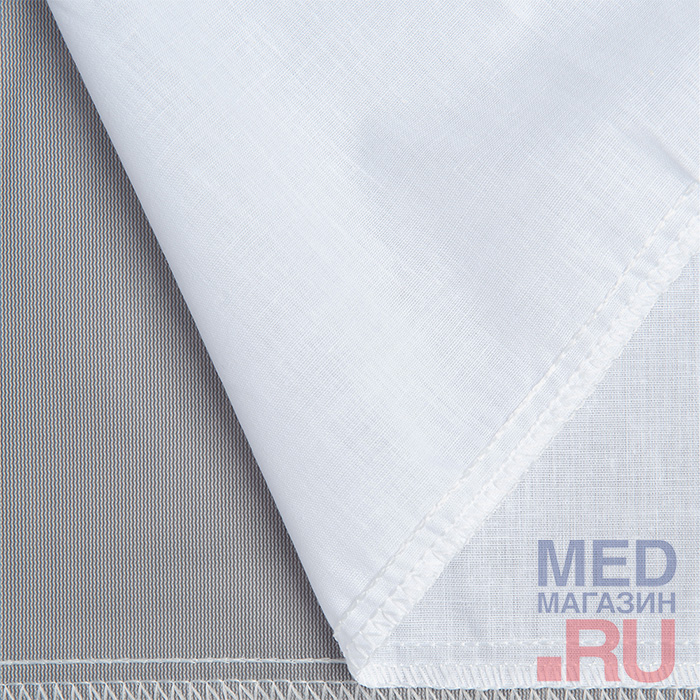 Пеленка впитывающая многоразовая с крыльями BESIDE волны, хлоп/полиэс, ПВХ, 80x90 см, бело-серая