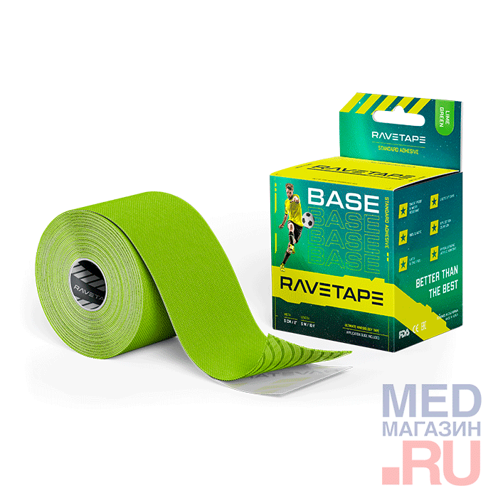 Кинезиотейп Ravetape Base RVTB-55, 5м