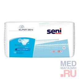 Подгузники для взрослых SUPER SENI Classic Extra Large (30шт) Подгузники для взрослых SUPER SENI Classic Extra Large (30шт)