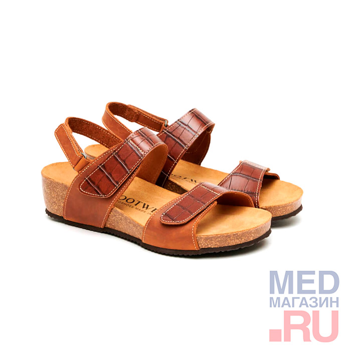Босоножки женские анатомические 101589-120 FOOTWELL, коричневые