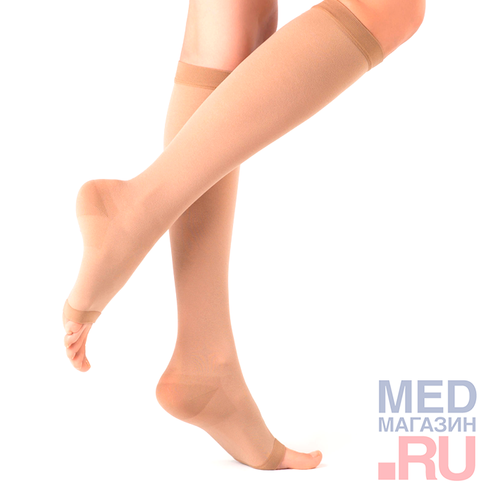 Гольфы компрессионные Ofa Classic 2 класс открытый мыс, стандартные, бежевые