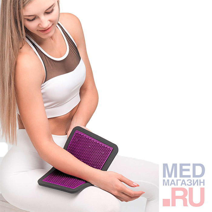 Массажер-коврик полиметаллический "Аппликатор Кузнецова металломагнитный" 15х22 см, фиолетовый