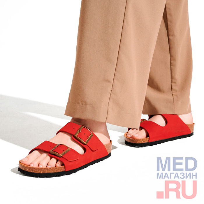 Сандалии женские анатомические FOOTWELL 522015-122, цвет черешня