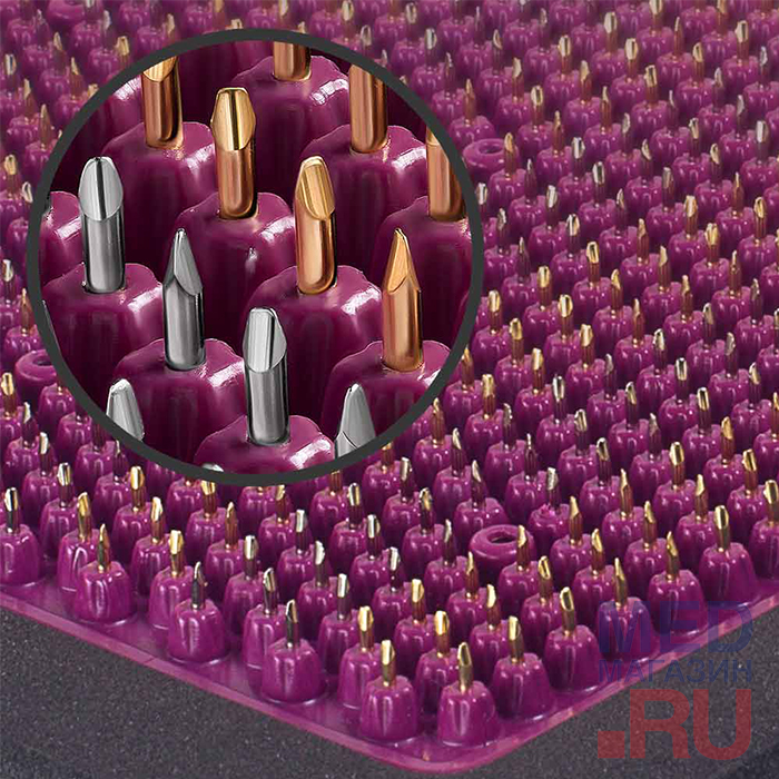 Массажер-коврик полиметаллический "Аппликатор Кузнецова металломагнитный" 15х22 см, фиолетовый