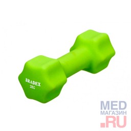 Гантель неопреновая 2 кг салатовая Гантель неопреновая 2 кг салатовая