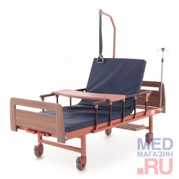 Кровать медицинская механическая c матрасом Е-8 ЛДСП, Med-Mos