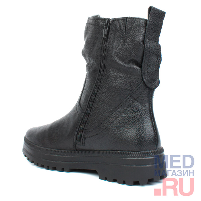 Полусапожки женские кожаные с натуральным мехом на широкую стопу  8-8-26499-27-022 JANA