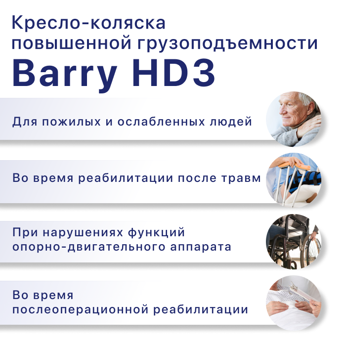 Кресло-коляска инвалидное механическое Barry HD3