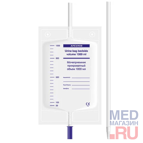 Мочеприемник одноразовый Vogt Medical 2000мл с устройством для прикроватного крепления (1шт)