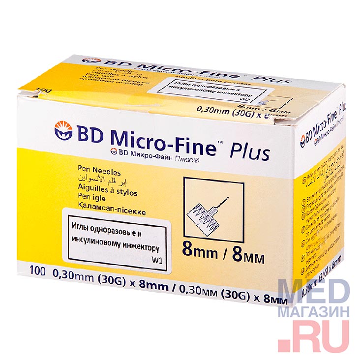 

Иглы BD Micro-Fine Plus 30G(0.30x8.0мм)