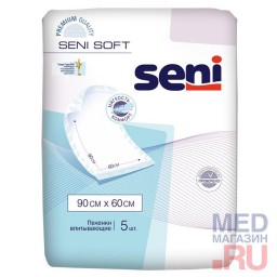 Пеленки SENI SOFT одноразовые, 90x60см,5шт/уп Пеленки SENI SOFT одноразовые, 90x60см,5шт/уп