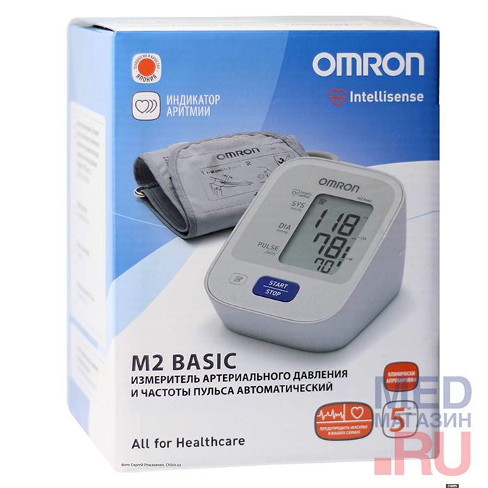 Автоматический тонометр Omron M2 Basic с адаптером