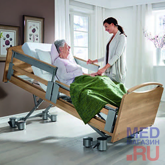 Кровать медицинская электрическая функциональная деревянная с матрасом LIBRA