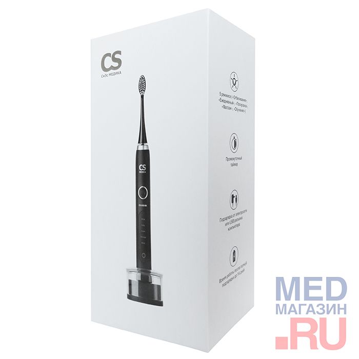 Зубная щетка звуковая электрическая CS Medica CS-333-BK черная