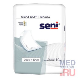 Пеленки SENI SOFT BASIC одноразовые, 90x60см,10шт/уп Пеленки SENI SOFT BASIC одноразовые, 90x60см,10шт/уп