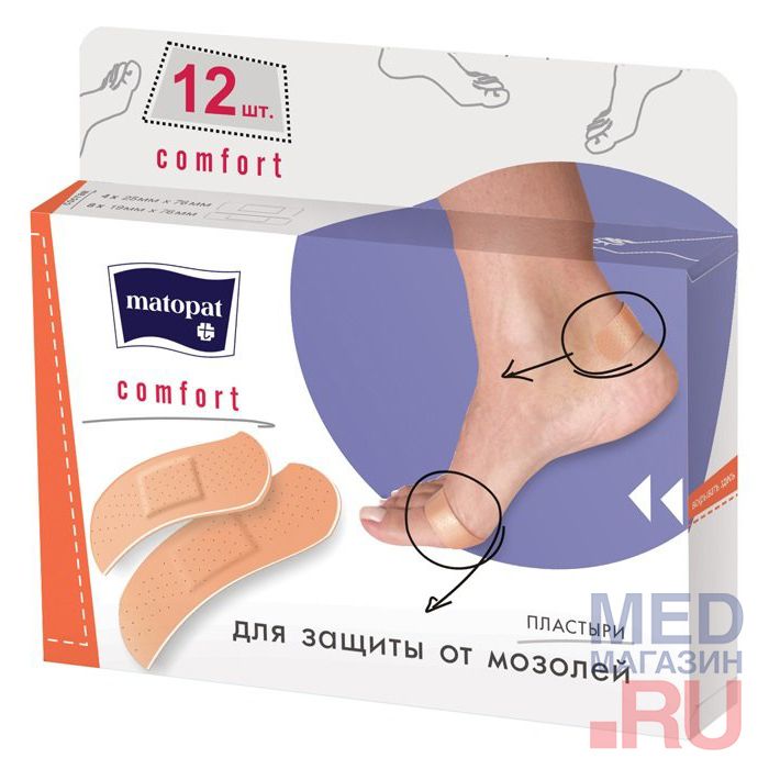 Пластырь Matopat Comfort, 12 шт.