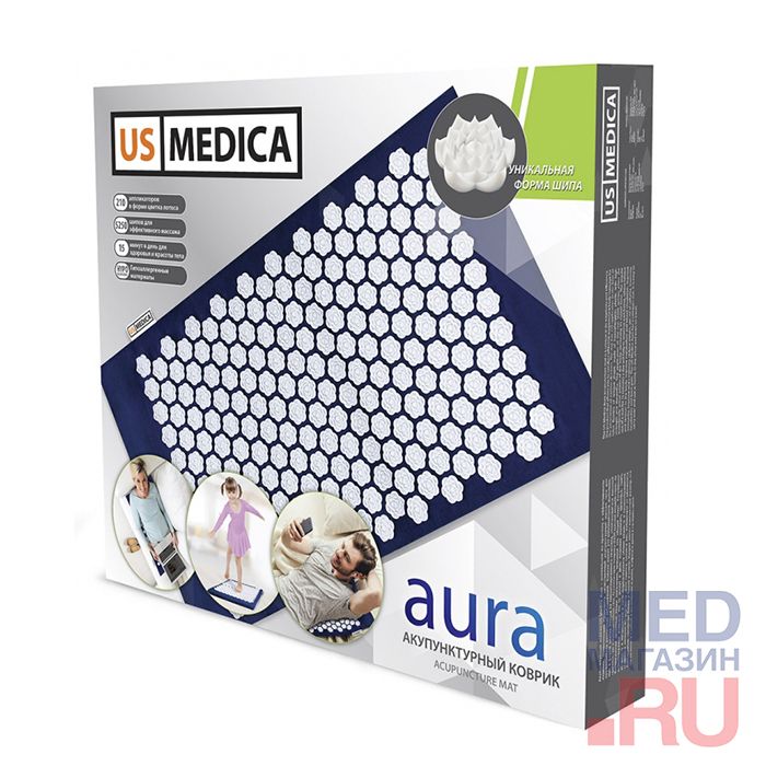 Акупунктурный коврик US Medica Aura (синий)