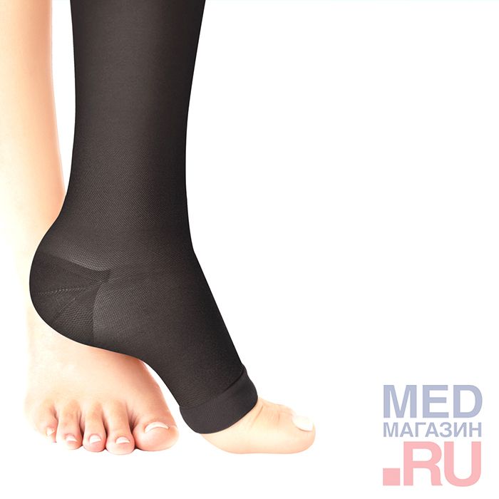 ID-210T(полупрозрачные) Гольфы медицинские компрессионные"LUOMMA IDEALISTA"(2 класс, открытый носок)