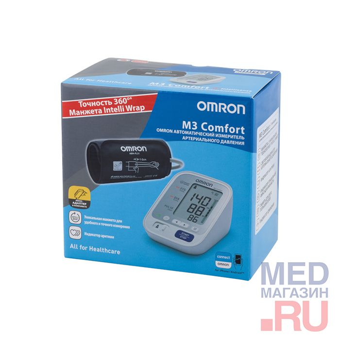 Тонометр Omron M3 Comfort с адаптером